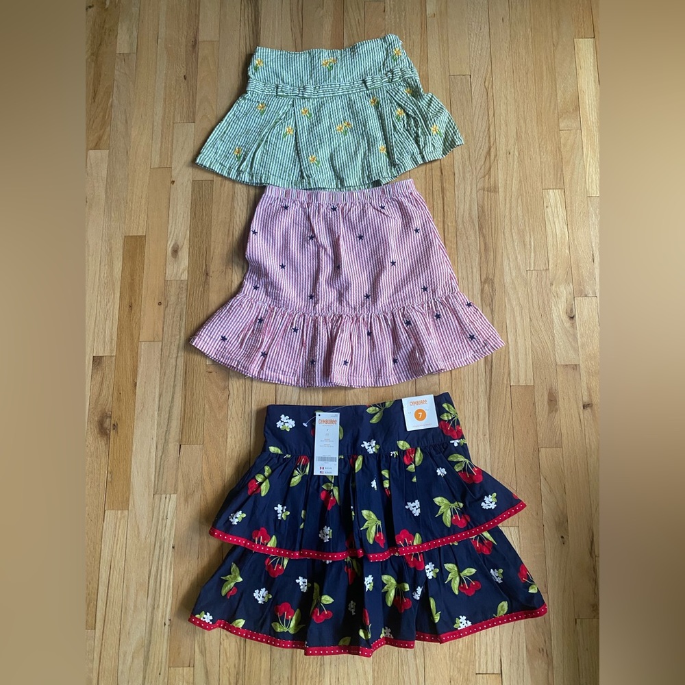 Gymboree Skirt Lot  Green Size 5, Stars Size 6, Navy Size 7 new